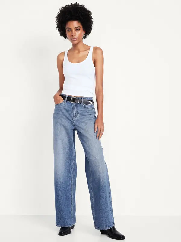 Women's Mid-Rise Wow Baggy Wide-Leg Jeans