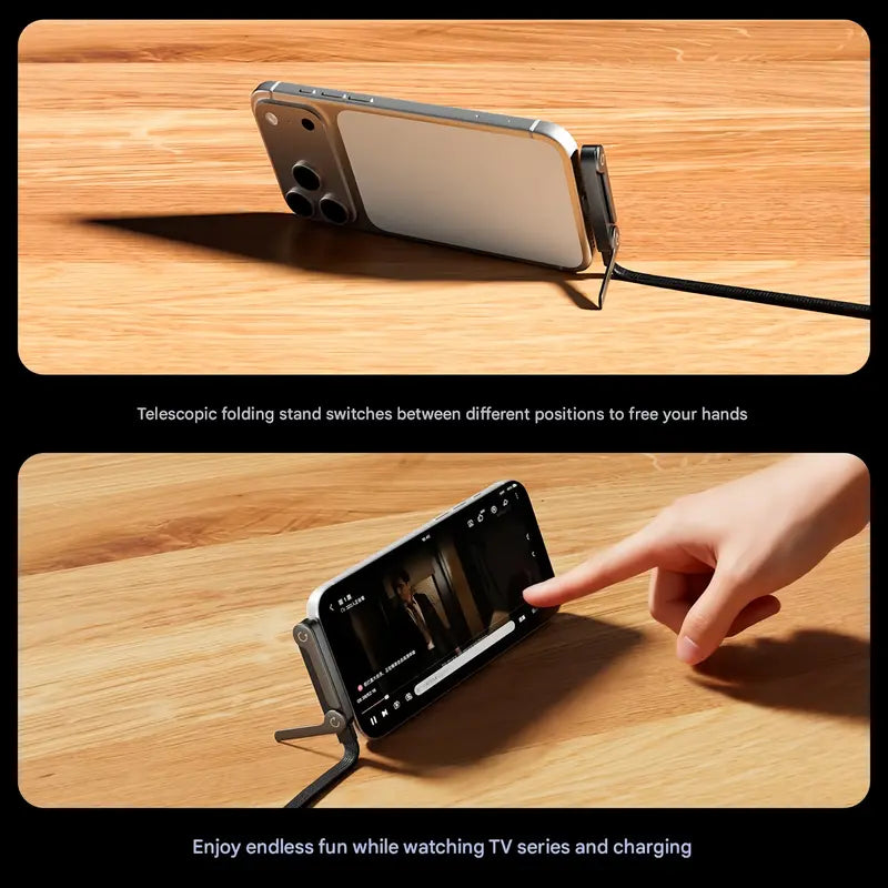 2-in-1 Super Fast Charging Cable with Phone Stand – 240W Invisible Holder