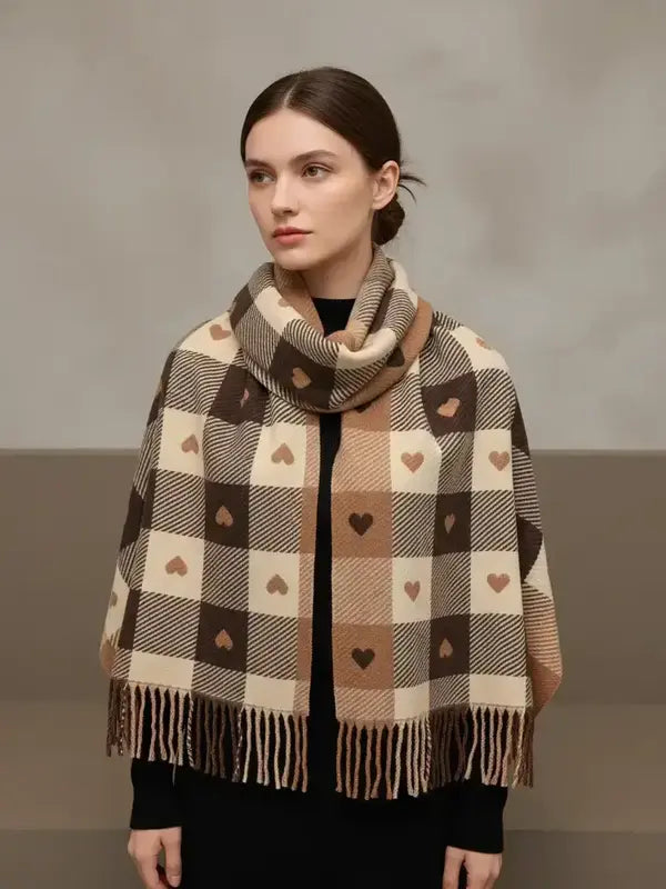 Valentine Heart Plaid Scarf