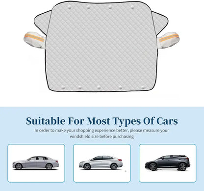 Car Windshield Snow & Sun Shade - Durable Winter/Summer Protector