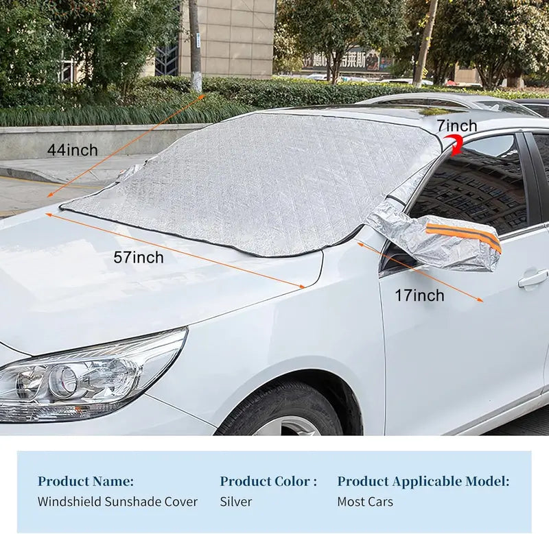 Car Windshield Snow & Sun Shade - Durable Winter/Summer Protector