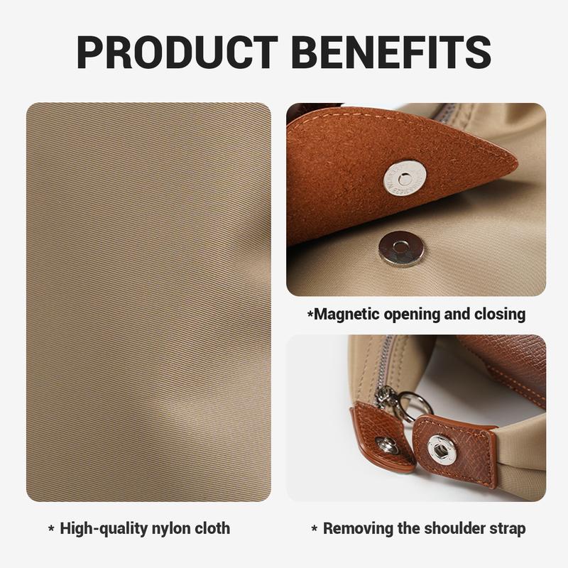 Stylish Nylon Crescent Satchel with Adjustable Strap