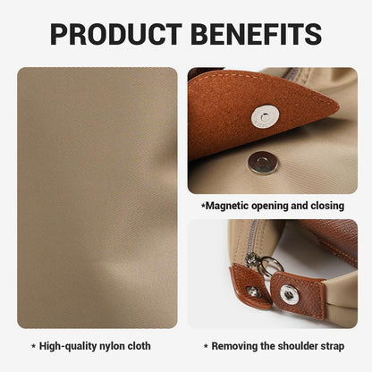 Stylish Nylon Crescent Satchel with Adjustable Strap