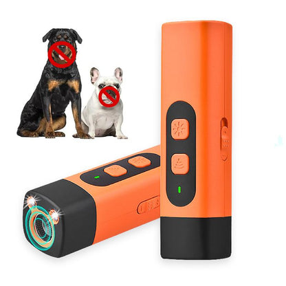 30FT Sonic Dog Bark Deterrent with LED Flashlight