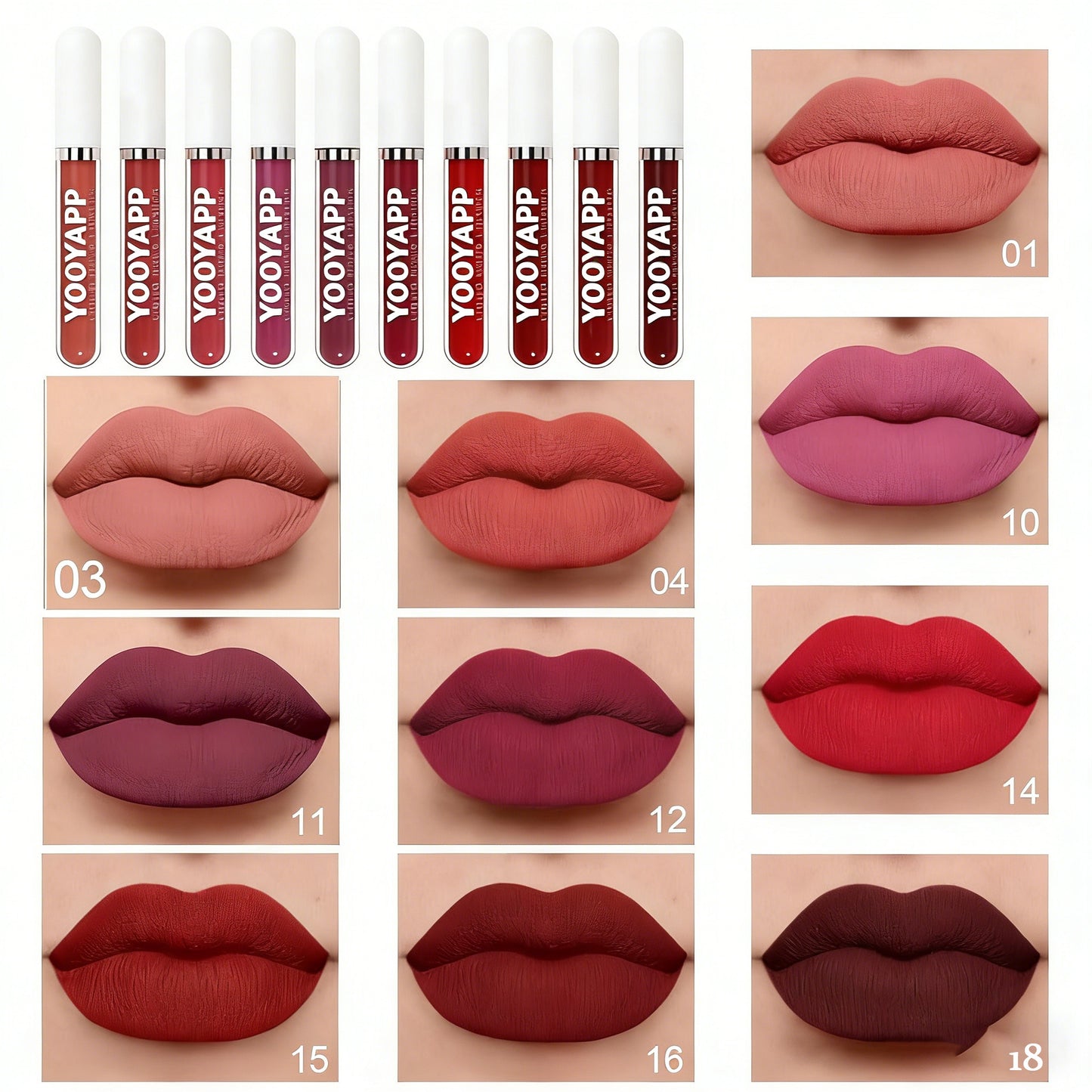 10Pcs Liquid Matte Lipstick Set