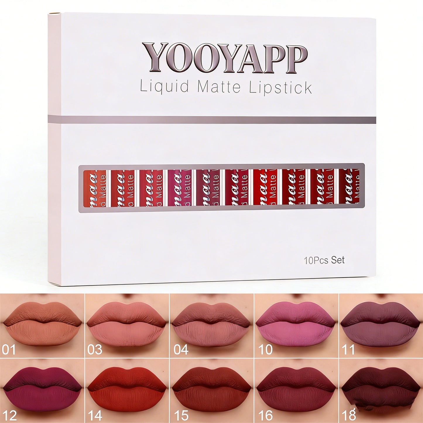 10Pcs Liquid Matte Lipstick Set