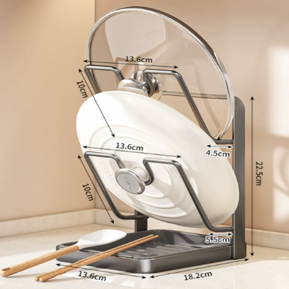 Multi-Functional Kitchen Storage Rack: Pot Lid, Spatula & Cutting Board Organizer