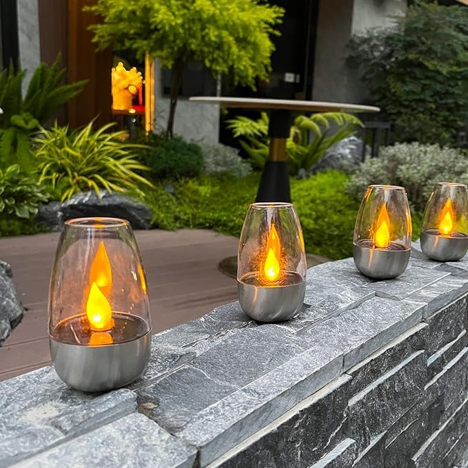 Solar Power Tea Lights Flameless Flicker