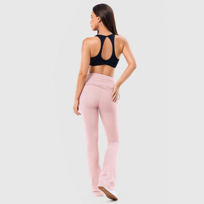 Fold Over No Front Seam Flared Leggings