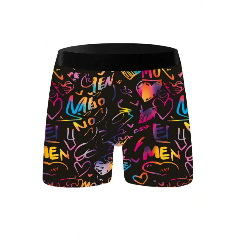 Men's Cartoon Tie-Dye Striped Boxer Briefs