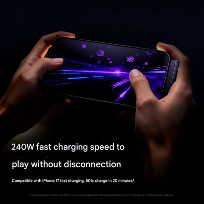 2-in-1 Super Fast Charging Cable with Phone Stand – 240W Invisible Holder