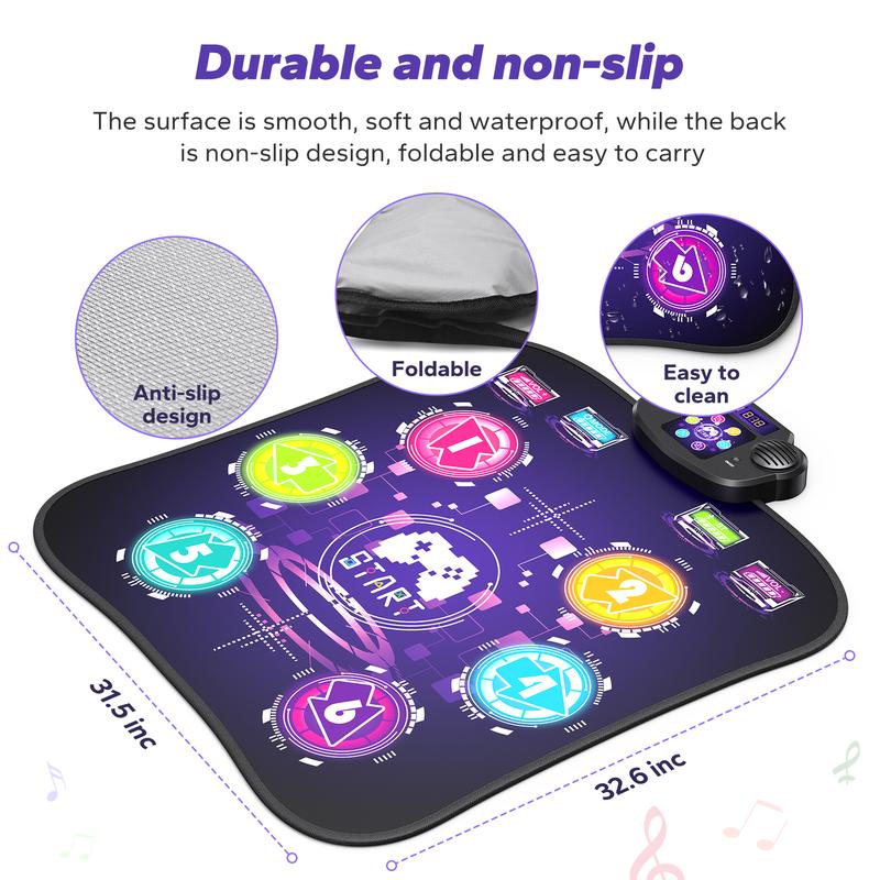 Dance Mat Bluetooth Electronic Dance Pad with Light-up