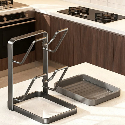 Multi-Functional Kitchen Storage Rack: Pot Lid, Spatula & Cutting Board Organizer
