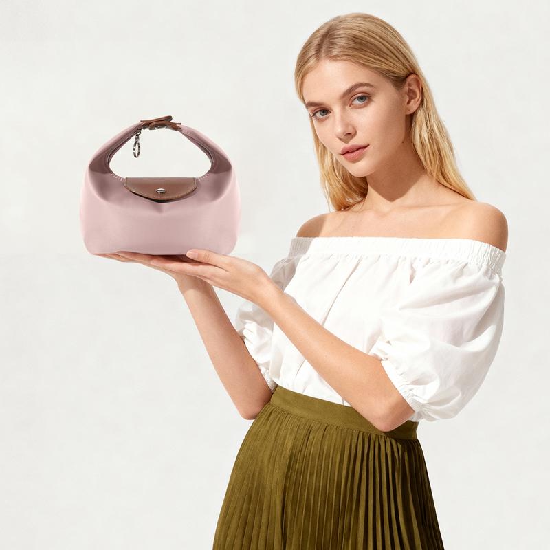 Stylish Nylon Crescent Satchel with Adjustable Strap