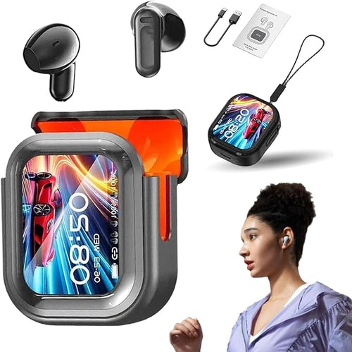 AI Translator Earbuds with Smart Display