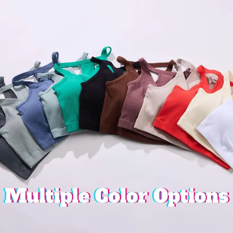 V-Neck Ribbed Sports Bra