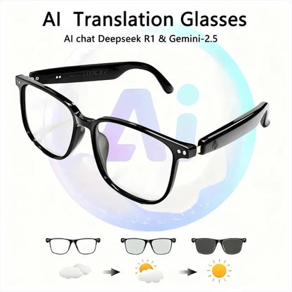 🔥AI Chat Smart Glasses: Translation + Photochromic & Hands-Free Audio