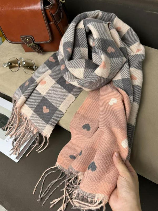 Valentine Heart Plaid Scarf