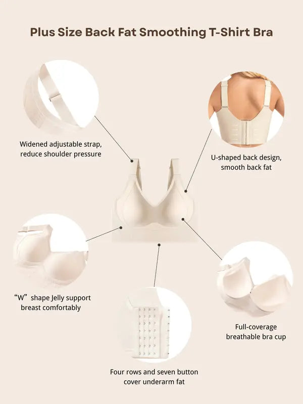 Plus Size Back Fat Smoothing Jelly Bra