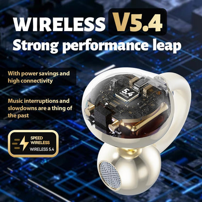 Clip-On Open Ear Wireless Earbuds | Bluetooth 5.4 AI Translation Headphones