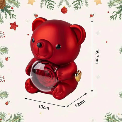 Cute Teddy Bear with Preserved Rose