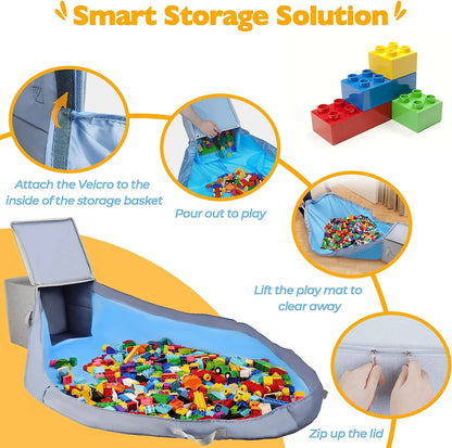 Stackable and Foldable Cube Toy Organizer and Storage Bin