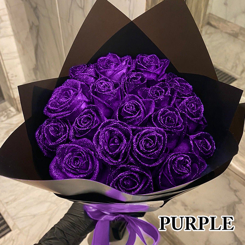 Glitter Faux Roses Bouquet