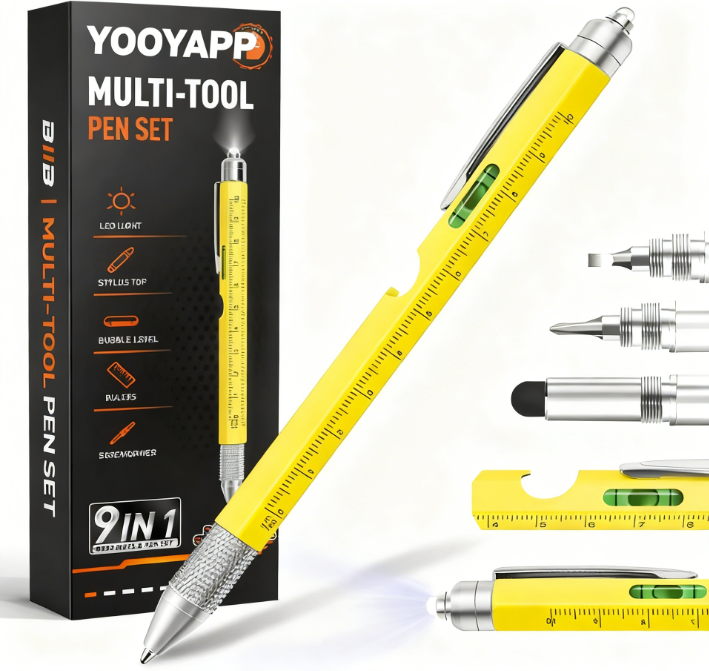 Christmas Gifts for Men & Women,9 in 1 Multitool Pen,Cool Gadgets