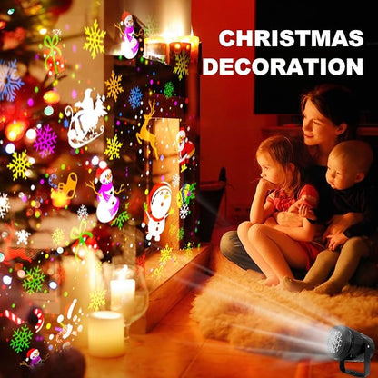 16-Pattern USB Christmas Projector – Home & Car Holiday Magic!