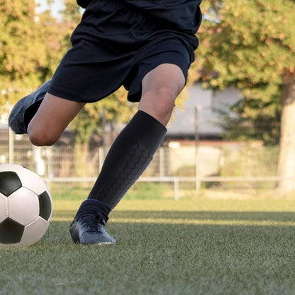 2X Outdoor Soccer/Football Shin Guards - Honeycomb Calf Protective Gear