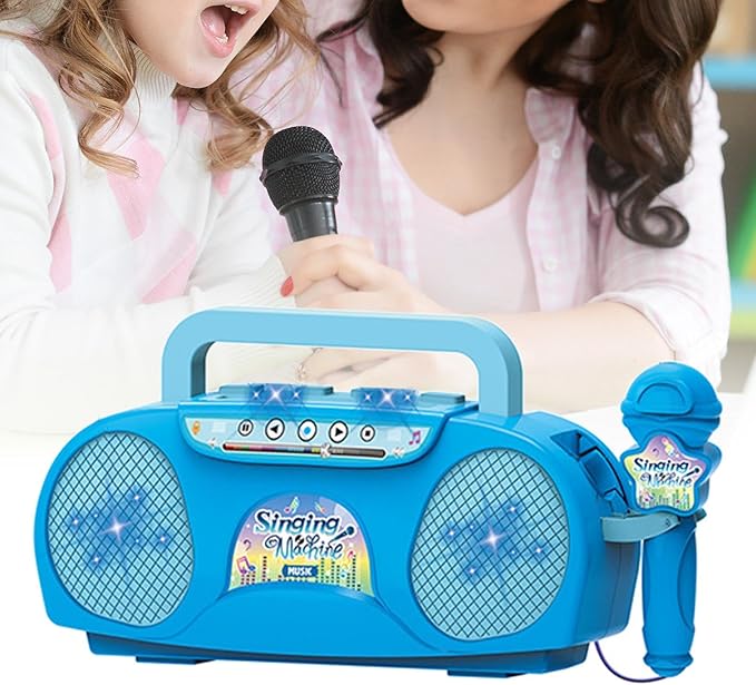 Kids Karaoke Machine with Mic & Guitar – Sing & Play with Lights!
