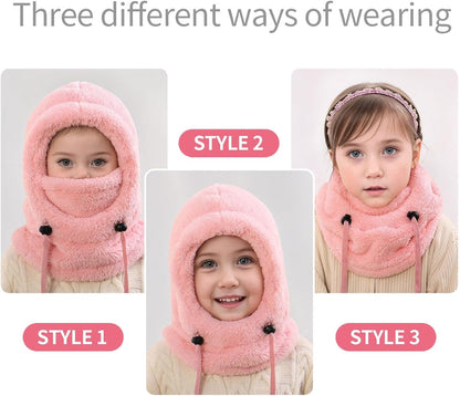 Adjustable Kids Fleece Ski Mask | Windproof Warm Hat