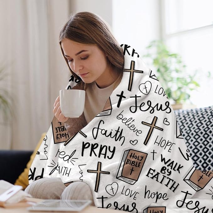 Super Soft Christian Bible Jesus Fleece Blanket