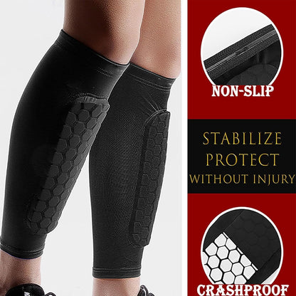 2X Outdoor Soccer/Football Shin Guards - Honeycomb Calf Protective Gear