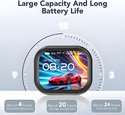 AI Translator Earbuds with Smart Display