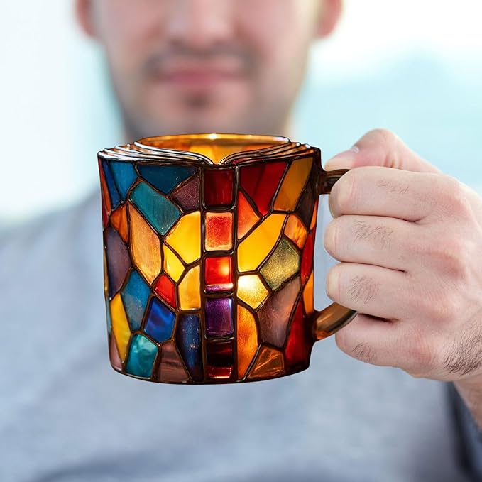 3D Painted Book Stack Coffee Mug - Novelty Acrylic Mug Gift ✨