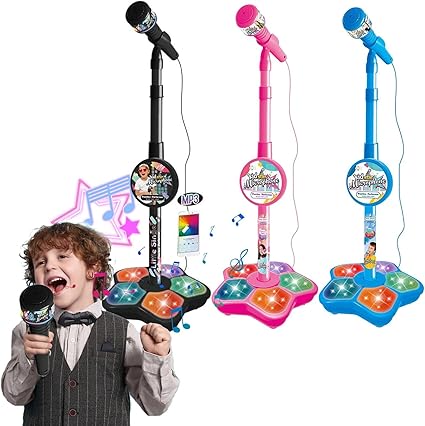 Kids Karaoke Machine with Mic & Guitar – Sing & Play with Lights!