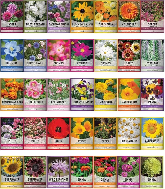 Ultimate Survival & Bloom Bundle 🌿🌸 – 70 Heirloom Seed Varieties for Food Security & Pollinator Gardens