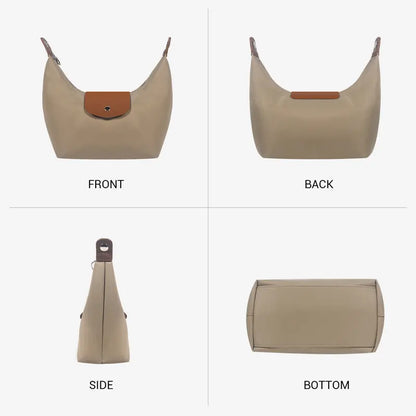Stylish Nylon Crescent Satchel with Adjustable Strap