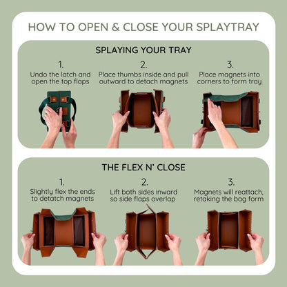 Leather Cosmetic Bag That Opens Into a Tray