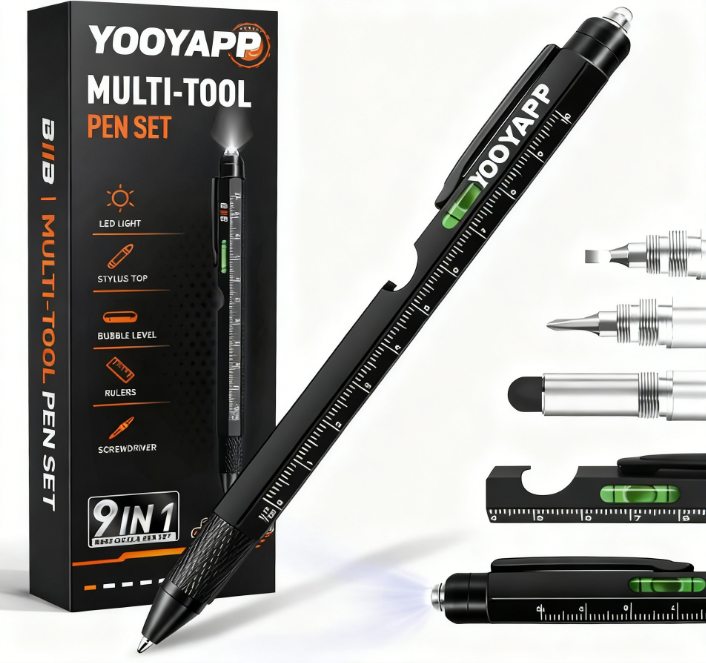 Christmas Gifts for Men & Women,9 in 1 Multitool Pen,Cool Gadgets