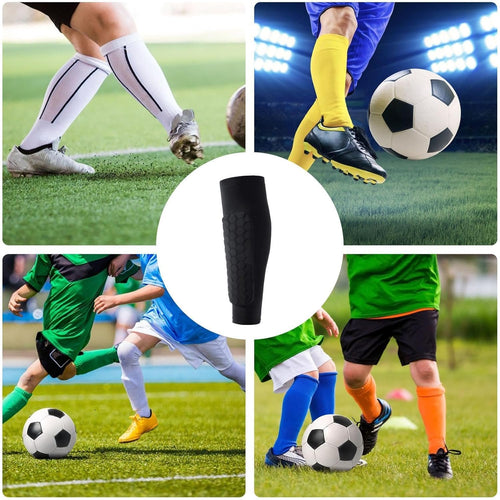 2X Outdoor Soccer/Football Shin Guards - Honeycomb Calf Protective Gear
