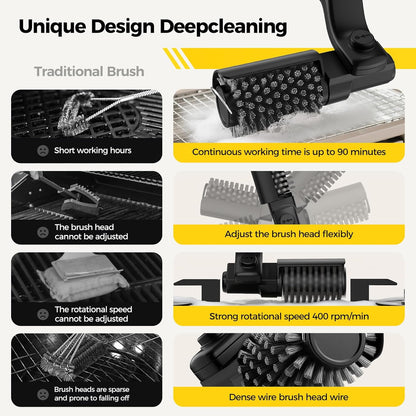 Electric BBQ Grill Brush Cordless and Rechargeable