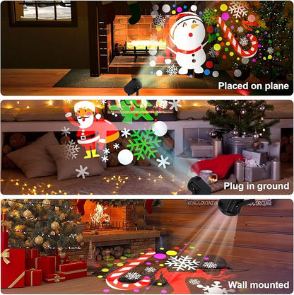 16-Pattern USB Christmas Projector – Home & Car Holiday Magic!