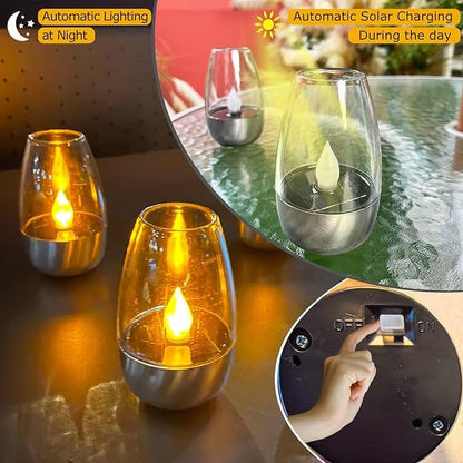 Solar Power Tea Lights Flameless Flicker