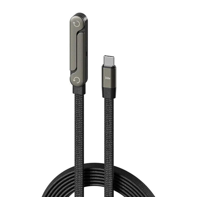 2-in-1 Super Fast Charging Cable with Phone Stand – 240W Invisible Holder