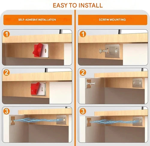 InvisiLock™ | Ultra-Thin Invisible Cabinet Door Magnets (4-Piece Set)