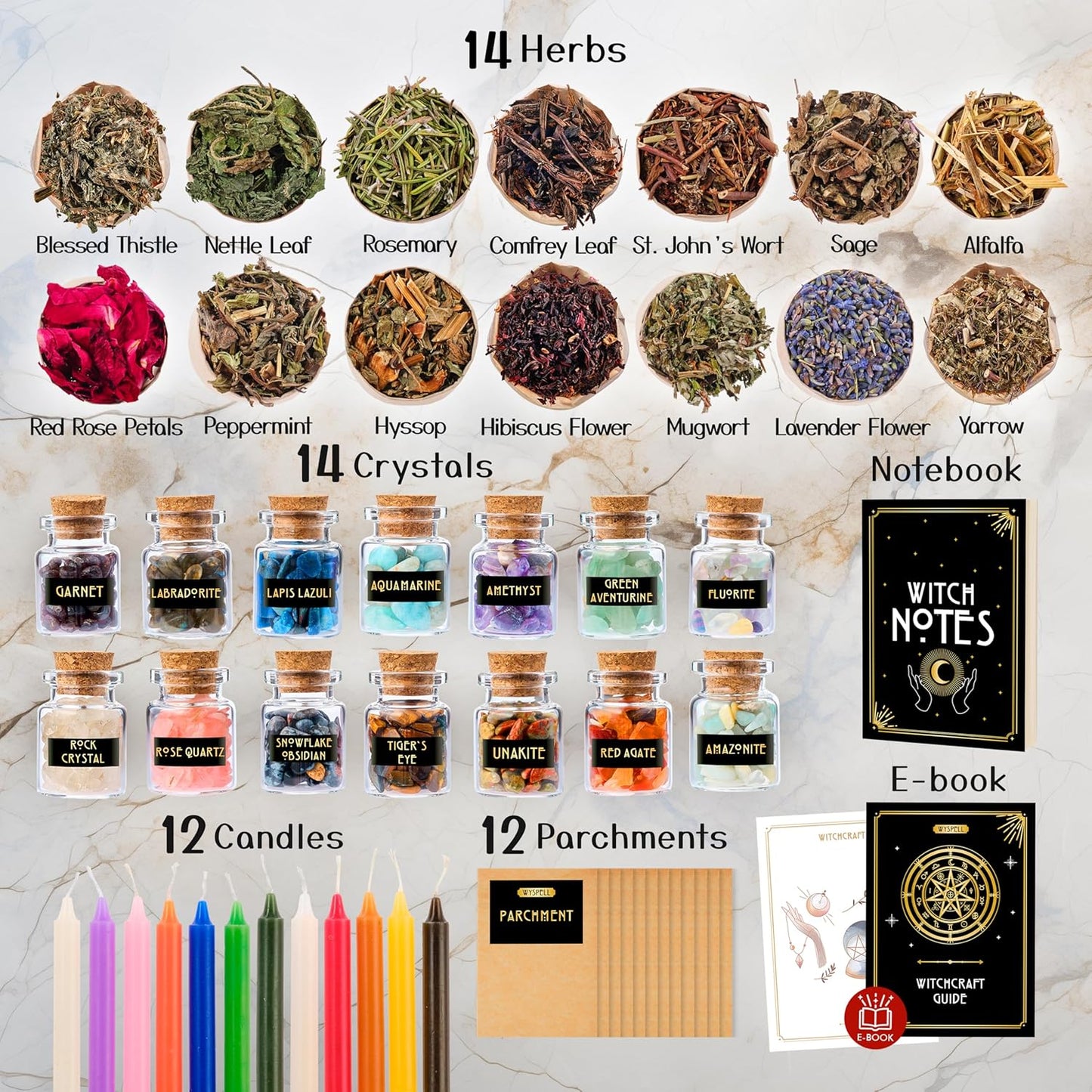 Witchcraft Supplies Kit for Witch Altar