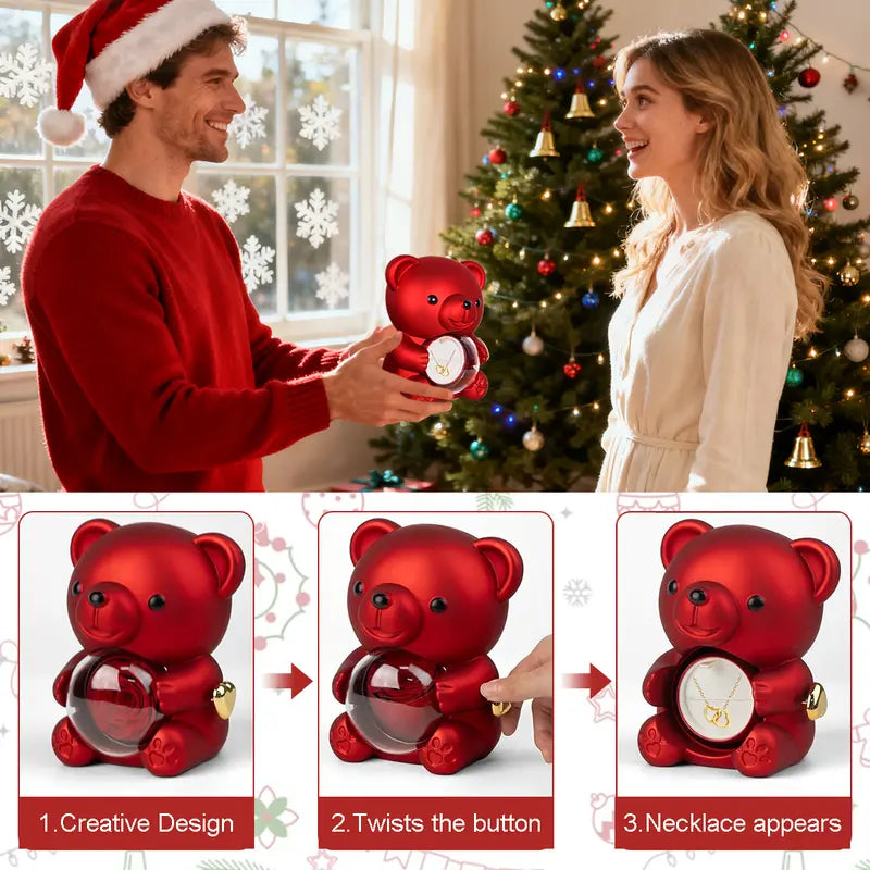 Cute Teddy Bear with Preserved Rose