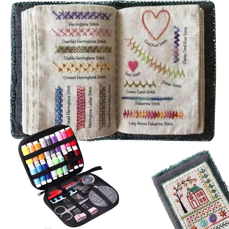 All-Scenario Sewing Kit + Embroidery Stitch Book (86PCS)